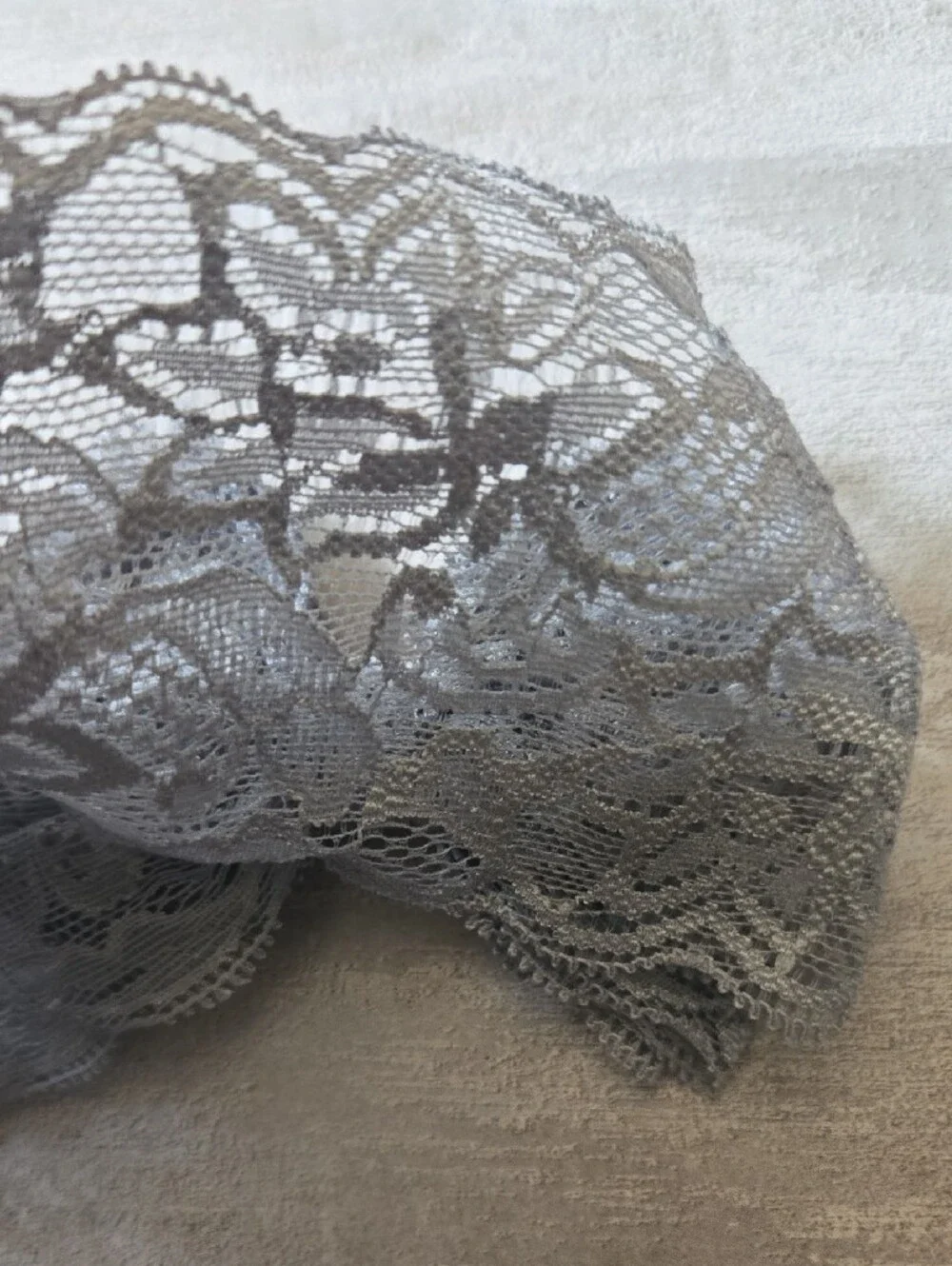 Baby Girl Grey Lace Stretch Bow Headband Floral Toddler Hair Band Accessory